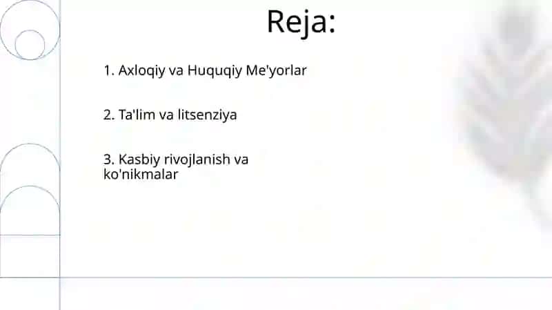 Amaliyotchi psixolog talablari 2