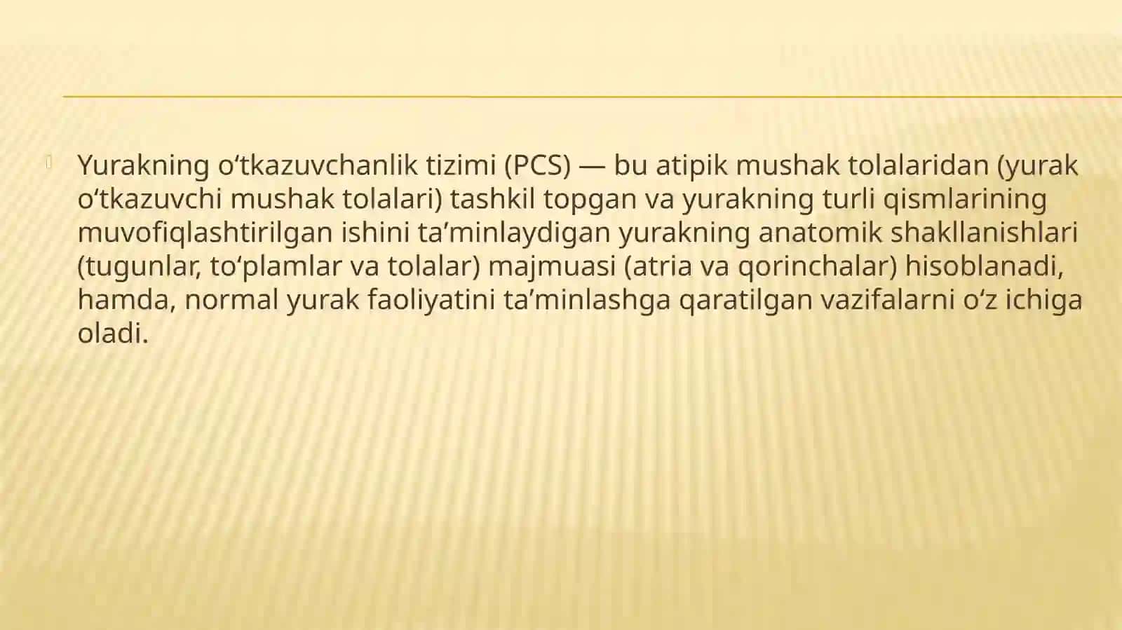 Yurakning o’tkazuvchanlik tizimi 2
