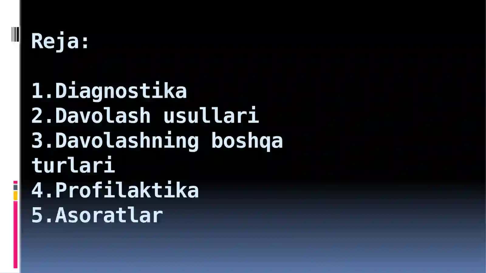 Umumiy xirurgiya fani: Ichak oqmay yaralar tekshirish usullari 2