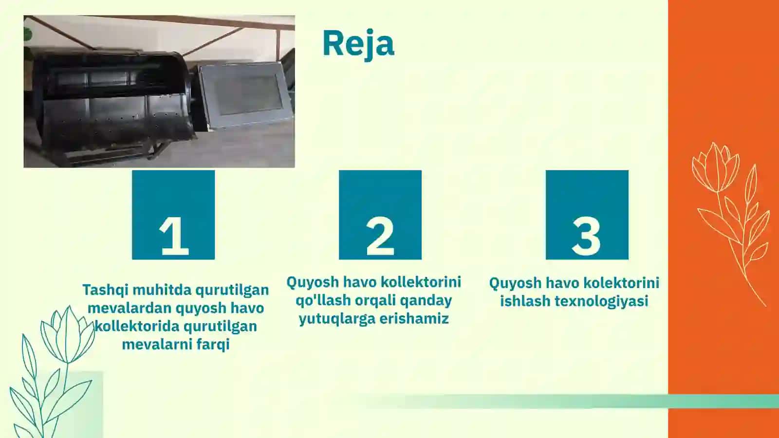 Mevalarni qurutishning afzalliklari. Mevalarni quyosh havo kollektori yordamida qurutish orqali nimalarga erishamiz 2