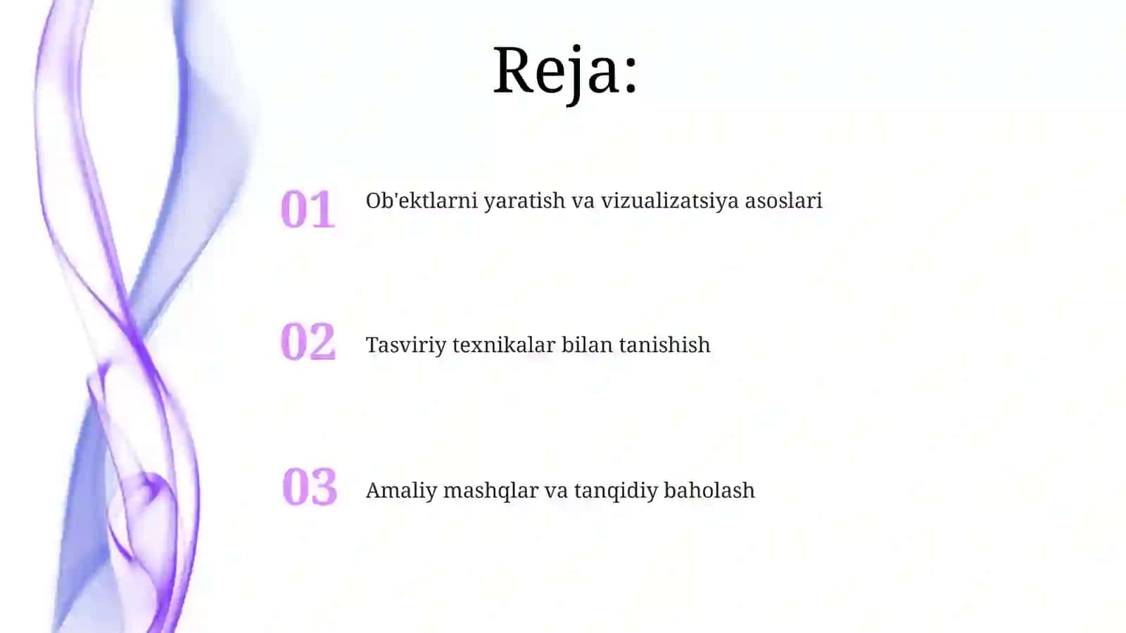 Ob'ektlarni yaratish va vizualizatsiya asoslari 2