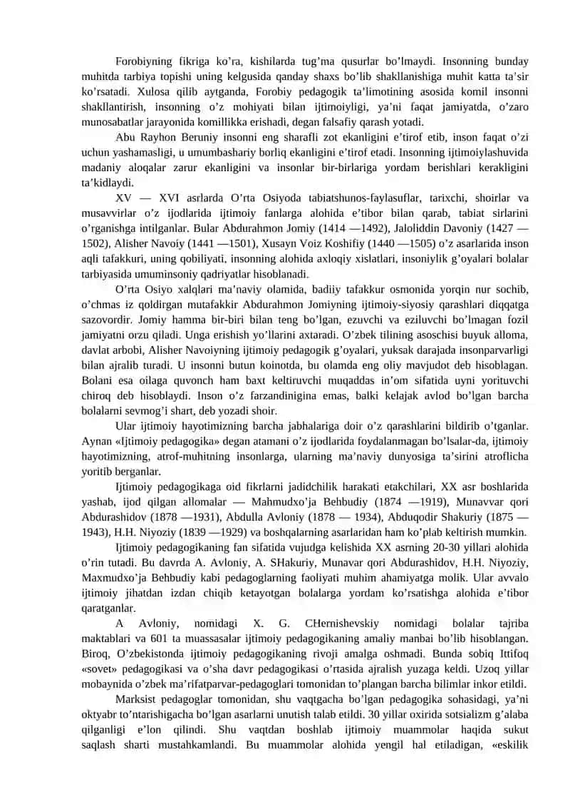 O‘zbekistonda Ijtimoiy Pedagogikaning Rivojlanish Tarixi 2