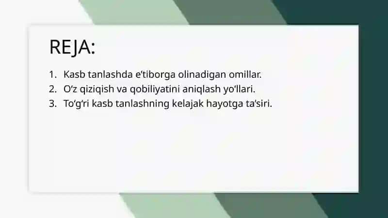 Kasb tanlash sirlari 2