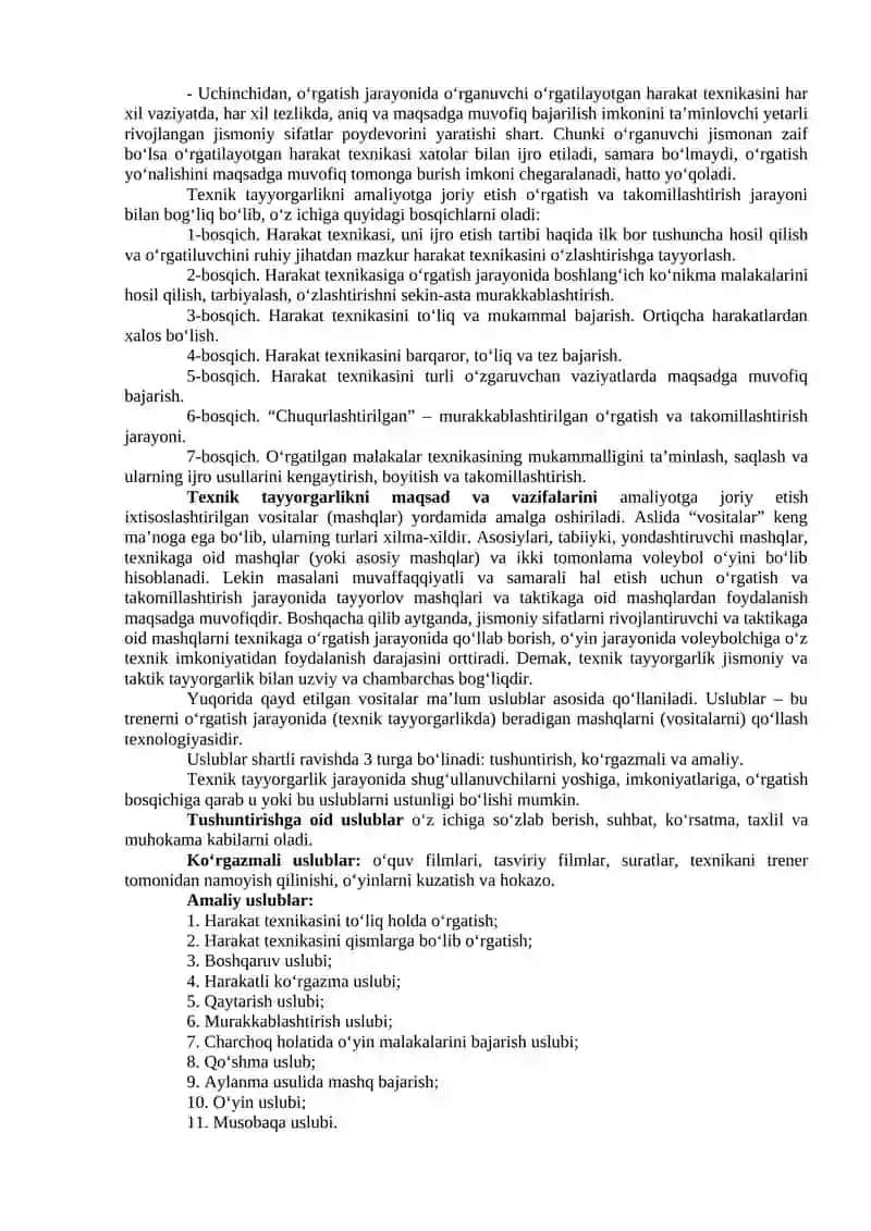 TEXNIK TAYYORGARLIK ASOSLARI. TEXNIK TAYYORGARLIKNI NAZORAT QILISH 2