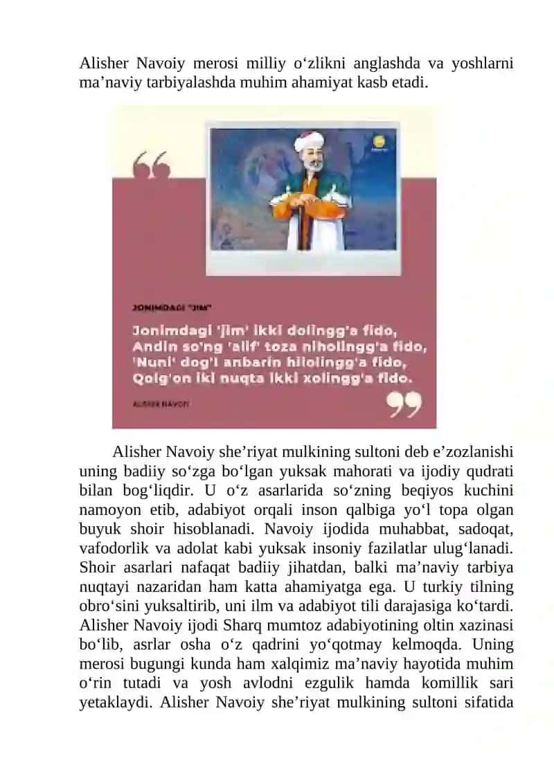 Alisher Navoiy-she’riyat mulkining sultoni. 2