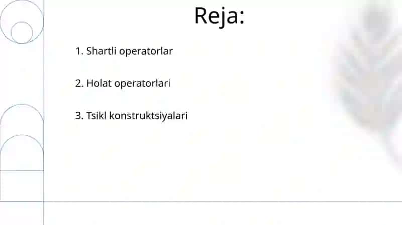 Tarmoqlanish buyruqlariga misollar 2