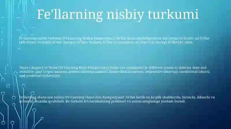 Fe'Llarning Nisbat Kategoriyasi 2