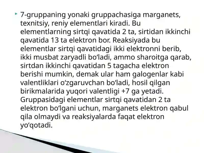 Marganes haqida va uning birikmalari 2