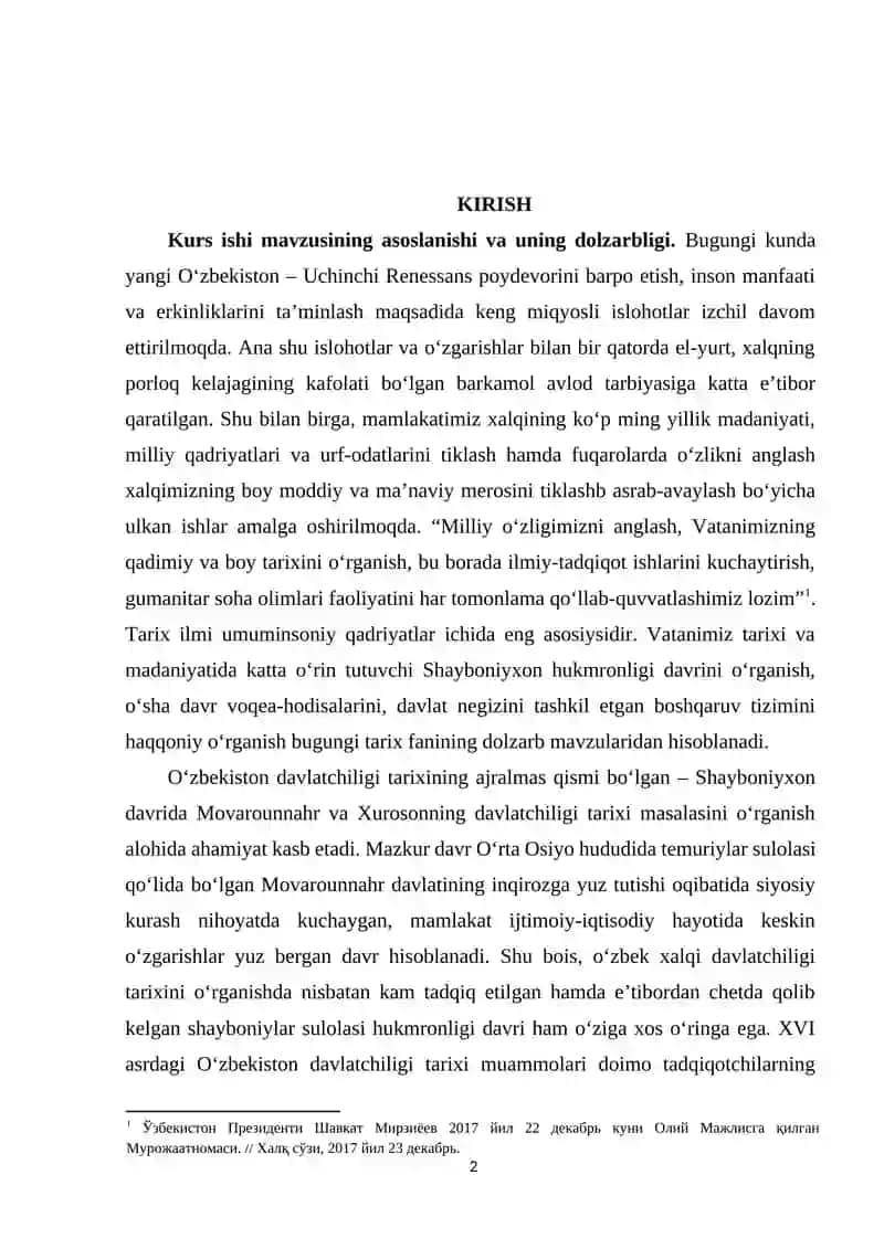 Xiva xonligi mahalliy boshqaruv tizimining oʻzbek davlatchiligi tarixida tutgan oʻrni 2