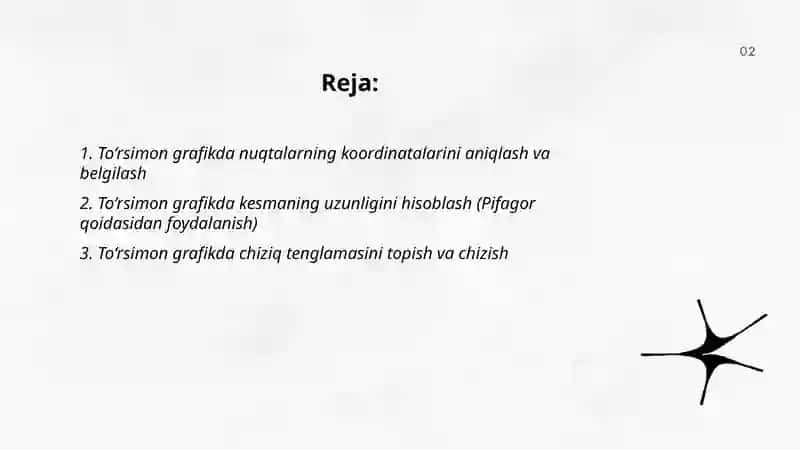 To‘rsimon grafik bo‘yicha masalalar yechish 2
