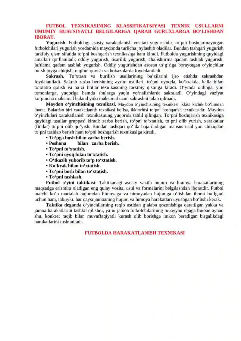 UMUMTA’LIM MAKTABLARI JISMONIY TARBIYA DARSLARIDA FUTBOL O‘YINI 2