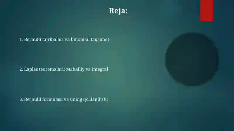 Bernulli formulasi, Laplasning lokal va integral teoremalari 2