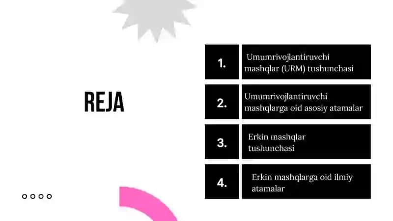 GIMNASTIKA UMUMRIVOJLANTIRUVCHI VA ERKIN MASHQLARGA OID ATAMALAR 2