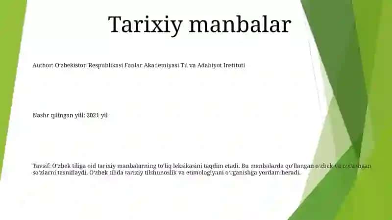 Oʻzbek Tili Leksikasining Boyish Manbalari. Sohaga Oid O'Z Va O'Zlashgan So'Zlar Tasnifi 2