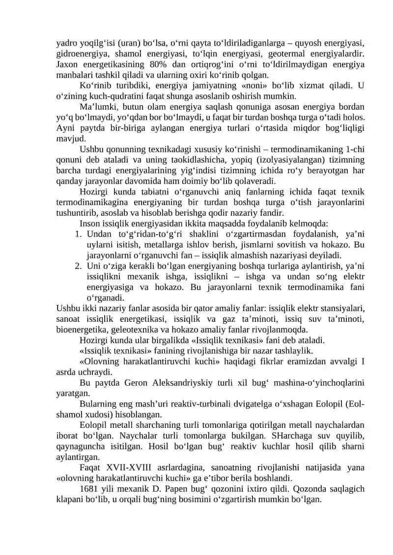 Texnik Termodinamika Asoslari 2
