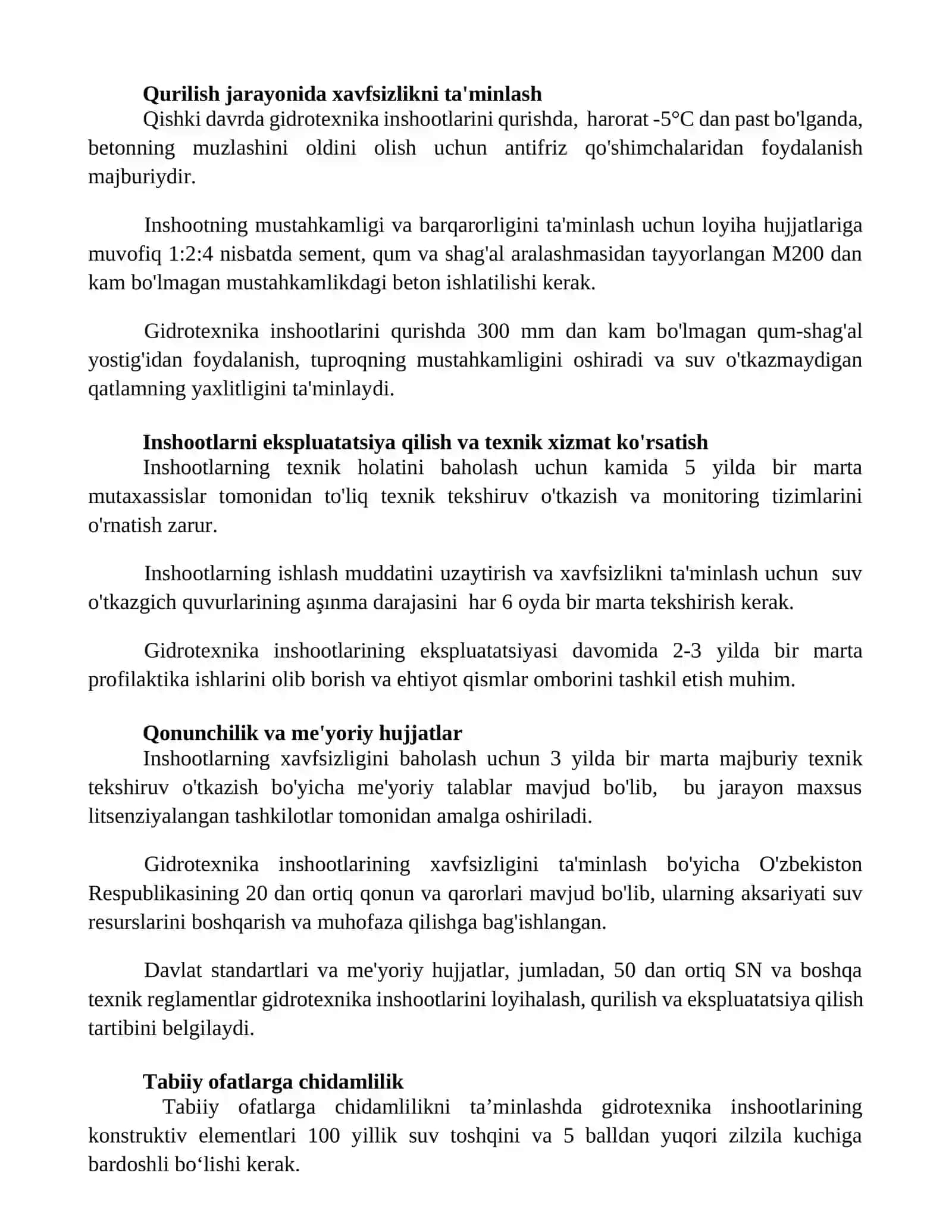 Gidrotexnik inshootlar xavfsizligini taminlash 2