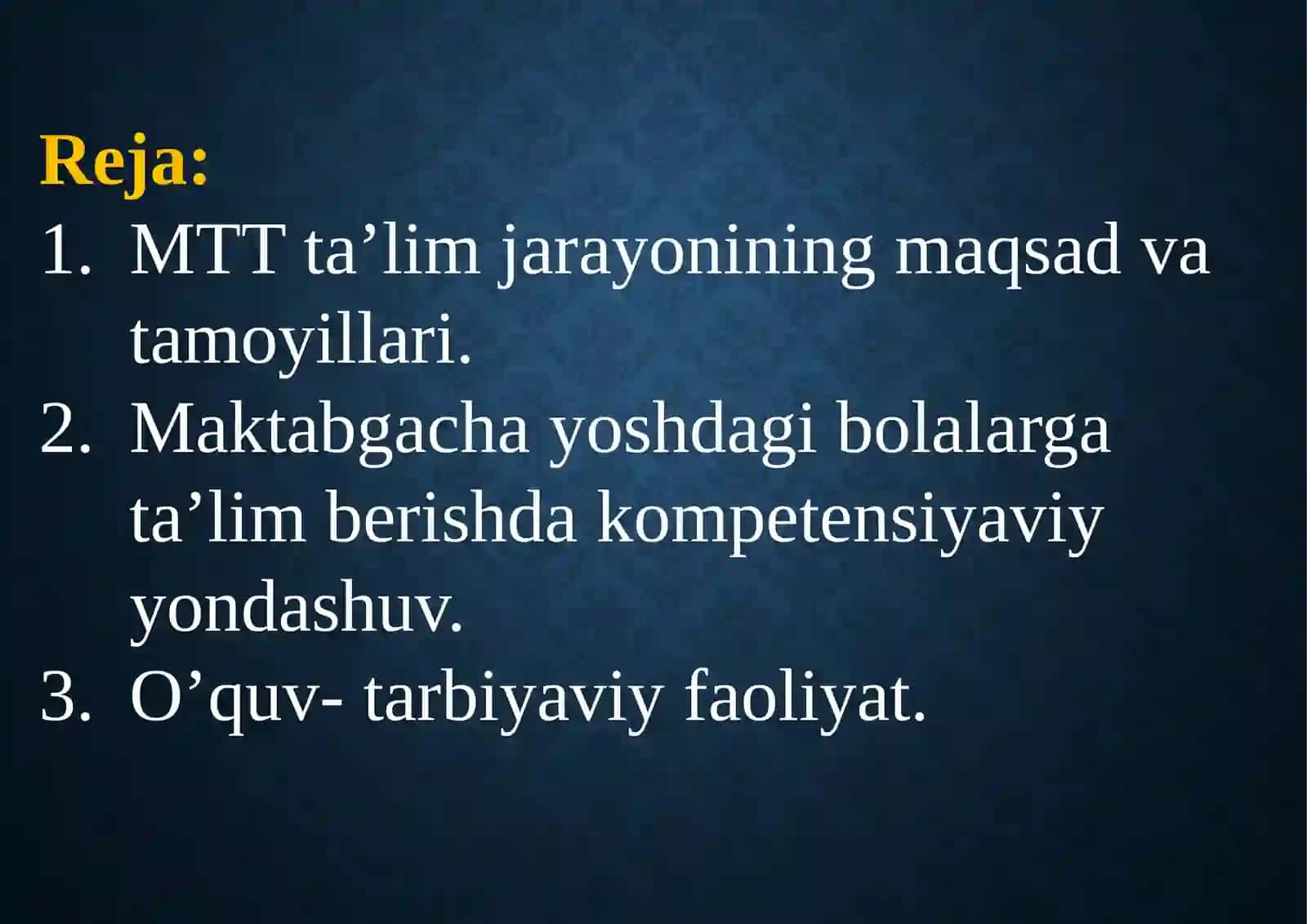 “ILK QADAM” DAVLATO‘QUV DASTURI 2