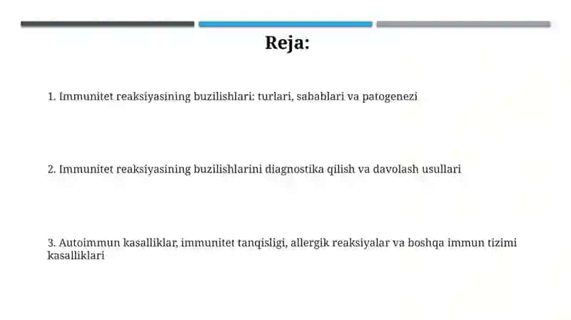 Immunitet reaksiyasining buzilishlari 2