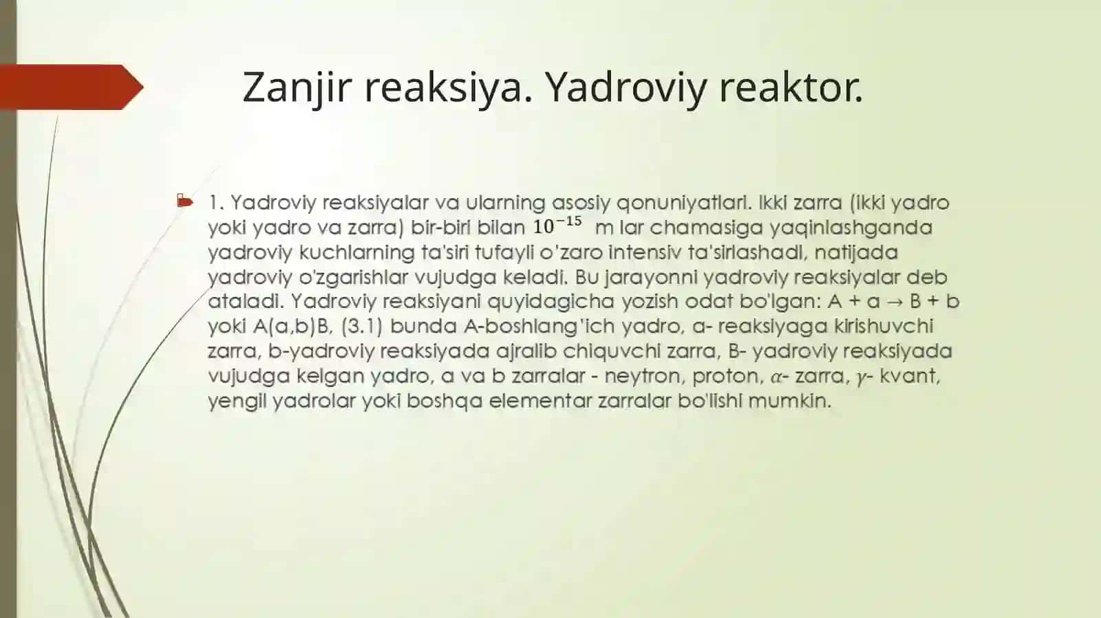 Yadro Reaksiyalarireja 2