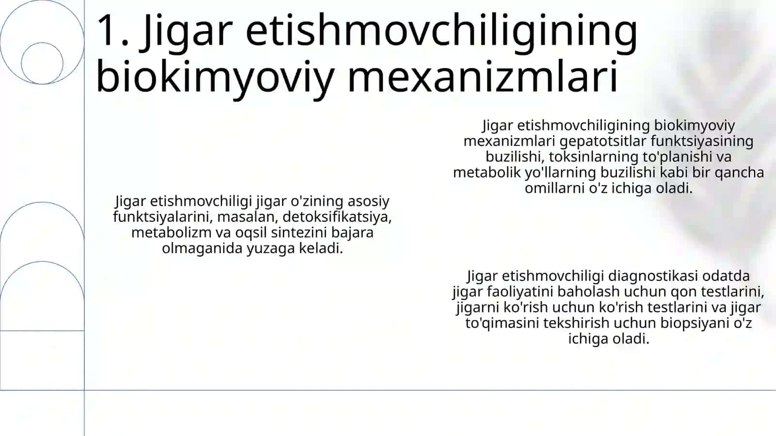 Jigar -Hujayra Yetishmovchiligi Va Jigar Komasi Vujudga Kelishining Biokimyoviy Mexanizmlari Va Tashxisi 2