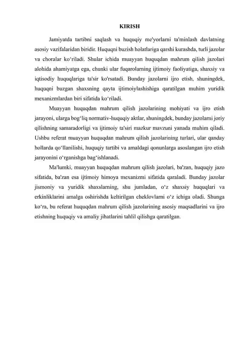 Jarima, muayyan huquqdan mahrum qilish jazolarini ijro etish.docx 2