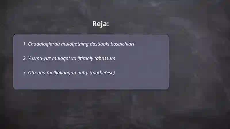 Chaqaloqlik davridagi muloqot 2