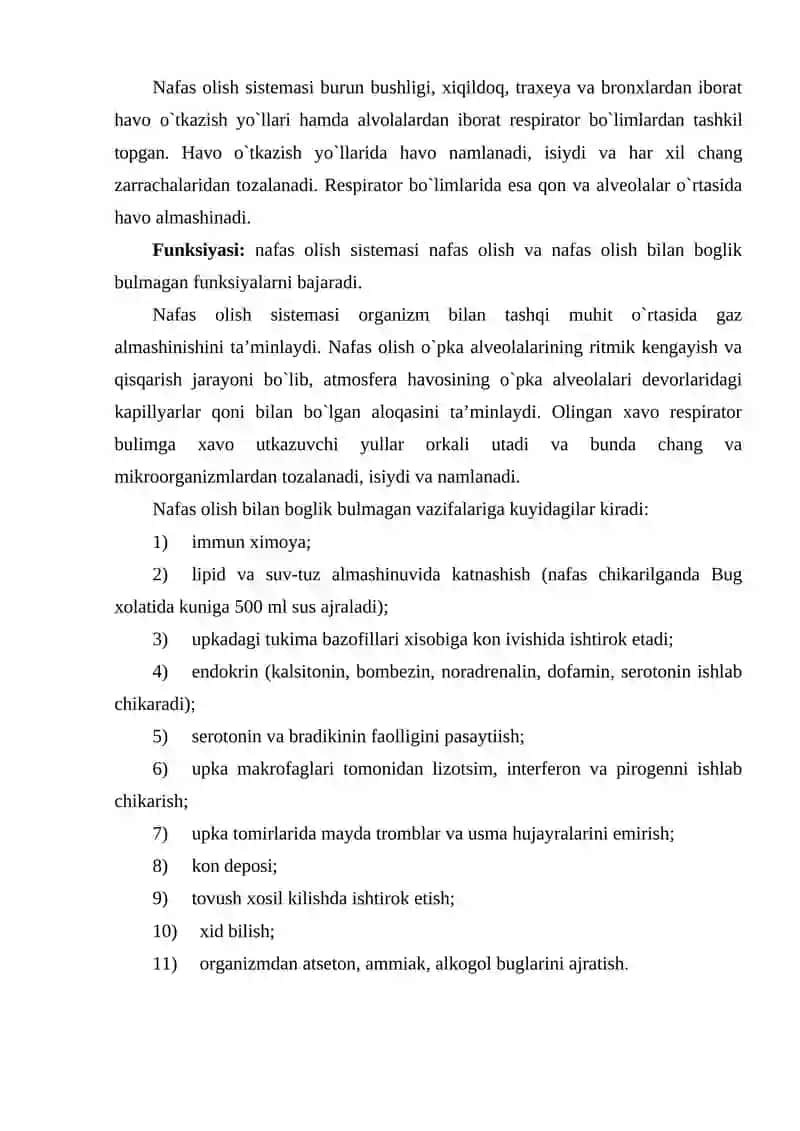 Nafas olish tizimi 2