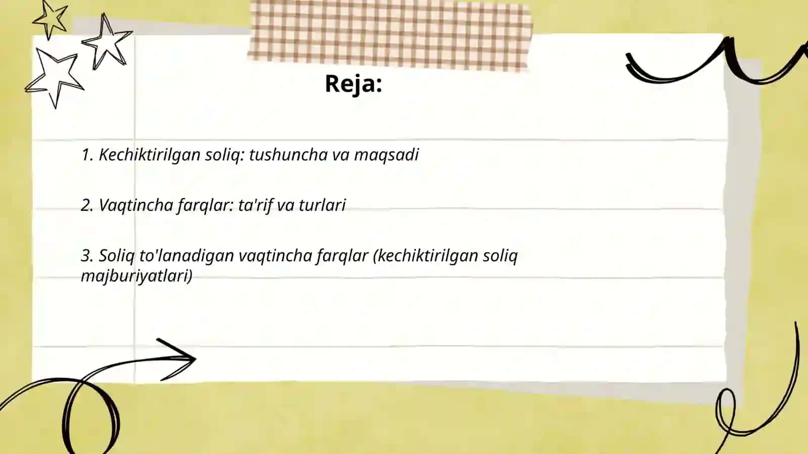 Kechiktirilgan soliqlarni hisoblash va hisobga olish 2