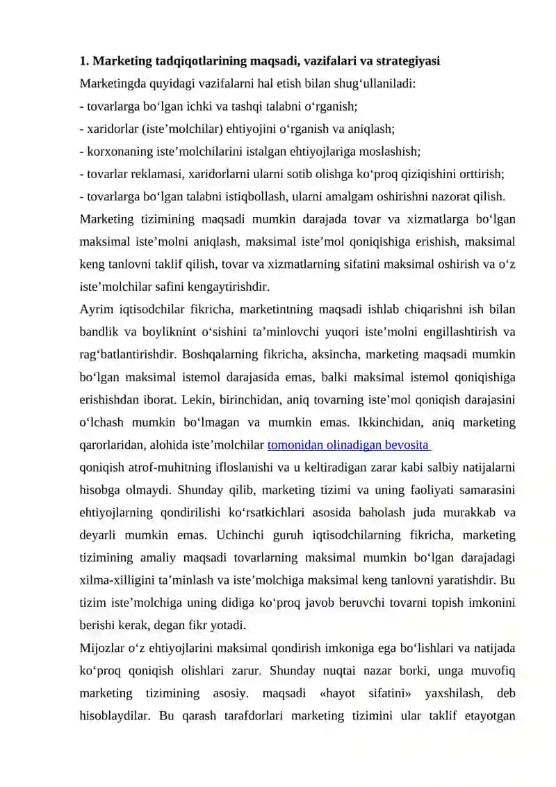 XALQARO MARKETING TADQIQOTLARINI TASHKIL ETISH 2