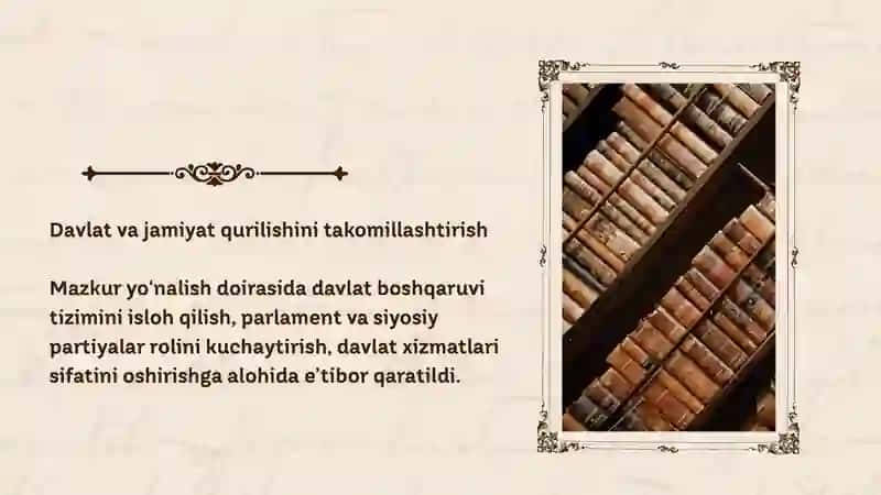 Davlat va jamiyat qurilishini takomillashtirish 2