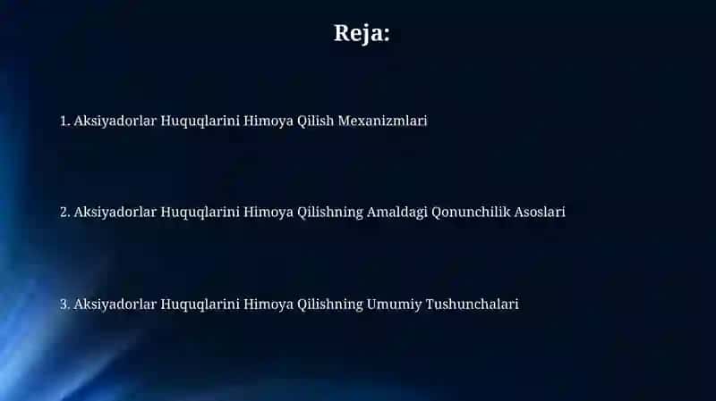 Aksiyadorlar Huquqlarini Himoya Qilishning Umumiy Tushunchalari 2