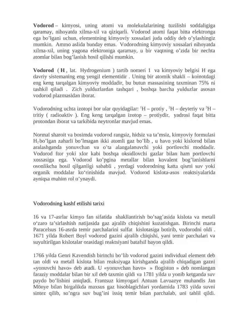 Vodorod elemanti 2