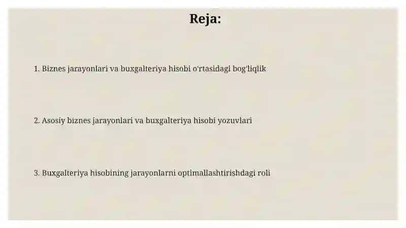 Biznes jarayonlari va buxgalteriya hisobi 2