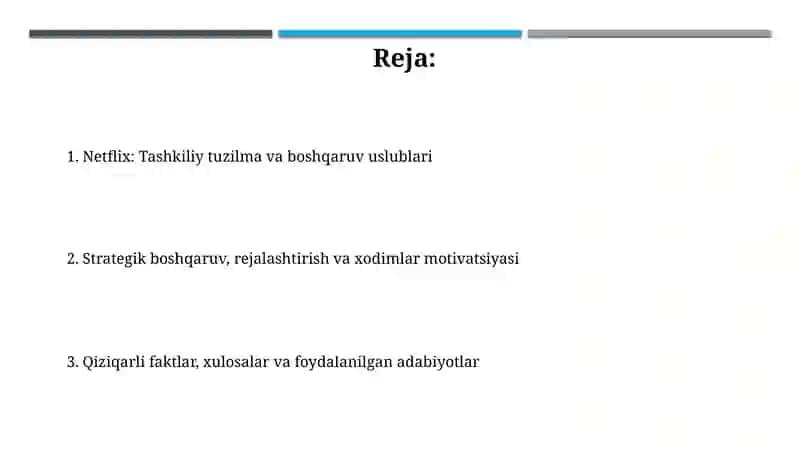 Netfliks kompaniyasi va uning samarali boshqaruvi 2