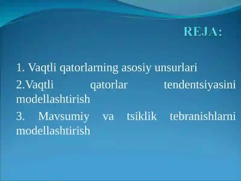 Ekonomitrik modellashtirish 2