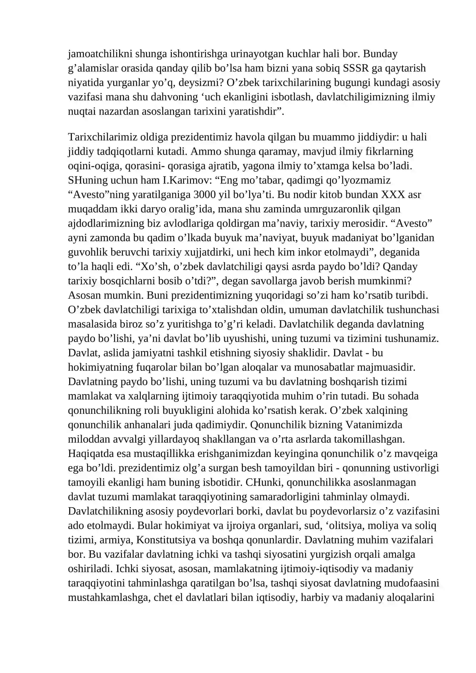 O’zbekdavlatchiligining shakllanishi va dastlabki taraqqiyot bosqichlari. O’zbek xalqining etnik shakllanishi 2