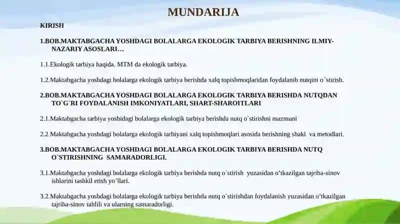 Bolalarga ekologik ta`lim berish orqali nutqni o`stirish 2