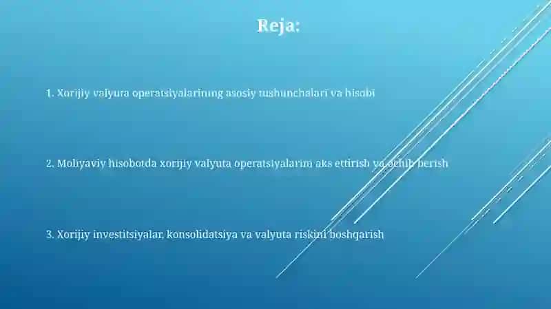 Chet el valyutasidagi operatsiyalar hisobi 2
