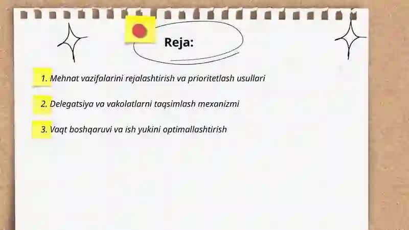 Menejer mehnatini samarali tashkil etish mexanizmi 2