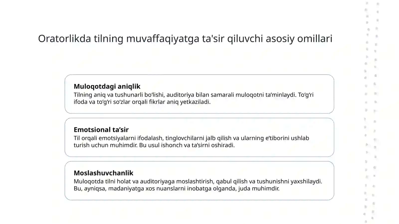 Oratorlikda Tilga E`tibor Reja 2