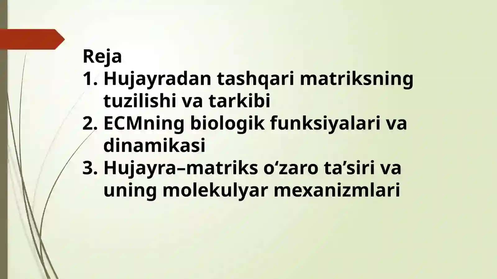 Hujayradan tashqari matriks va hujayra-matriks oʻzaro tasiri 2