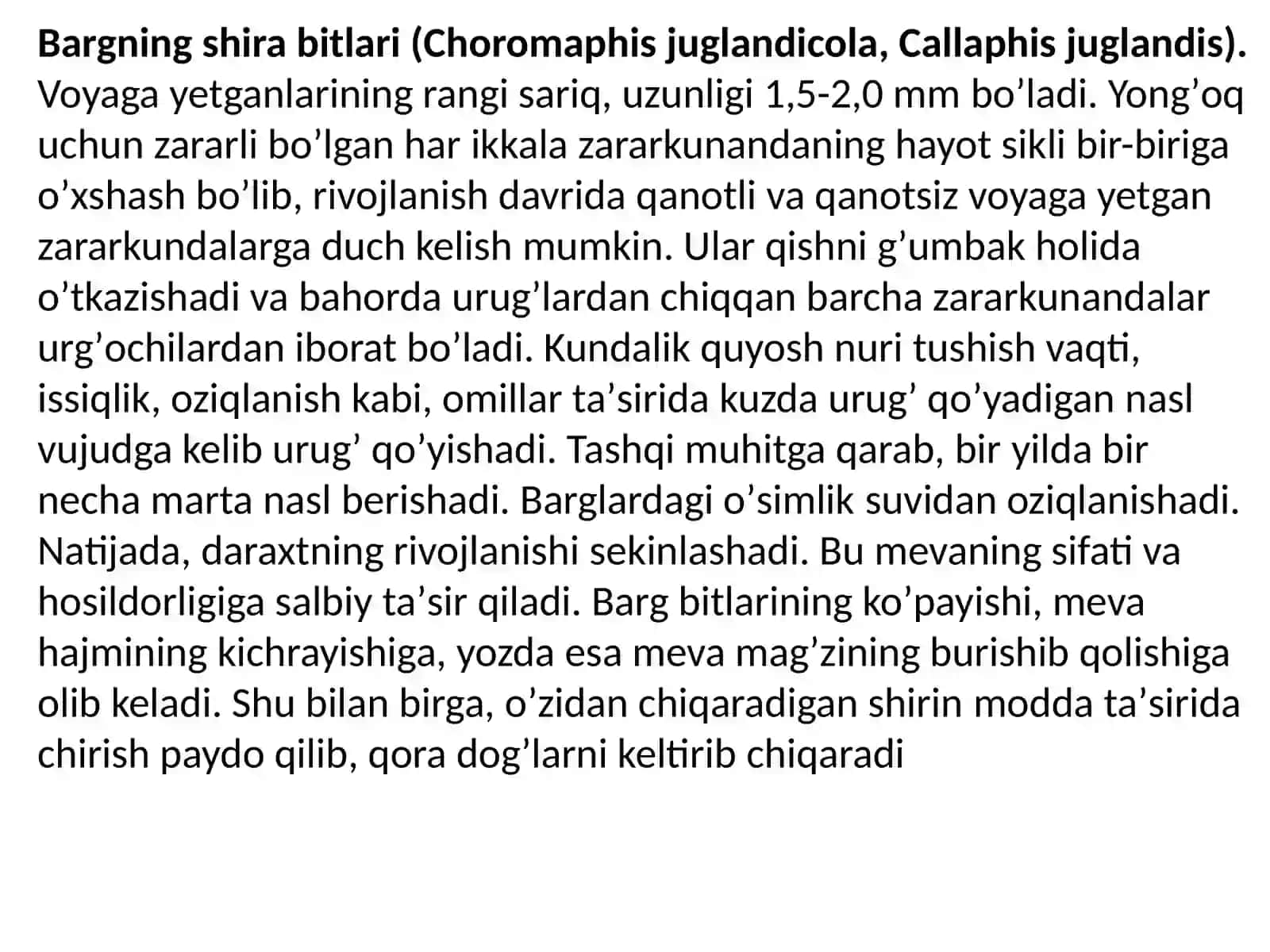OLXOʼRI ZАRАRKUNАNDА VА KАSАLLIKLАRIGА QАRSHI KURАSH 2