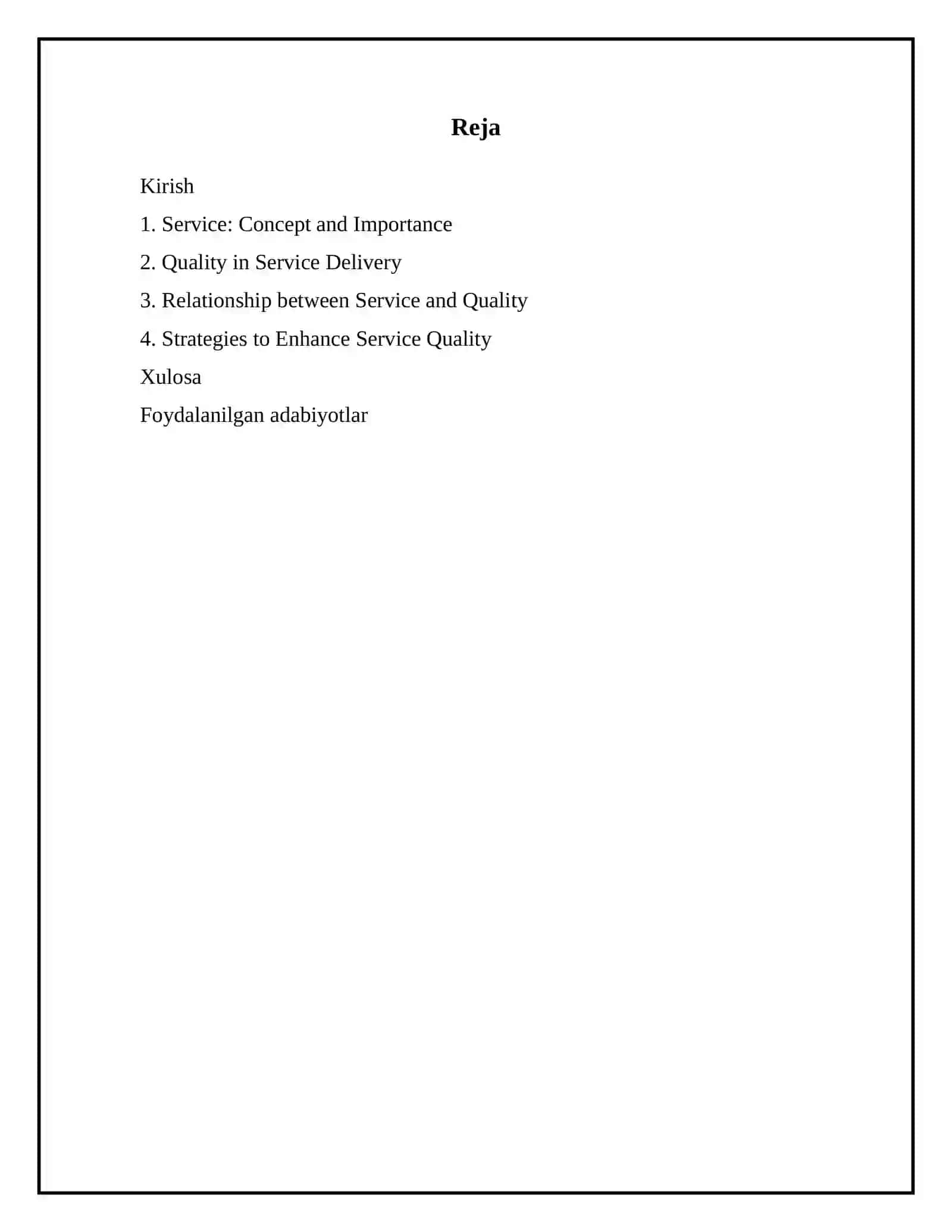 Service and quality 2