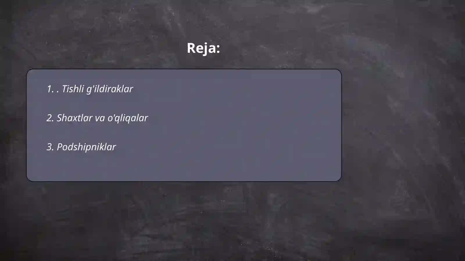 Tishli g'ildiraklar 2