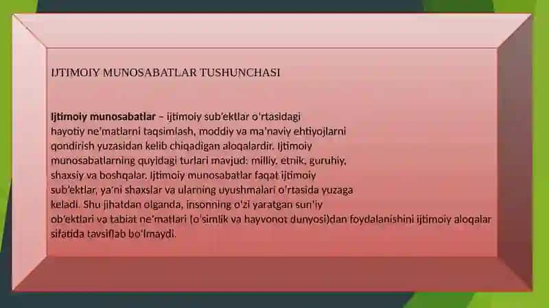 IJTIMOIY MUNOSABATLARNI NORMATIV TARTIBGA SOLISHNING OBYEKTIV ZARURIYATI 2
