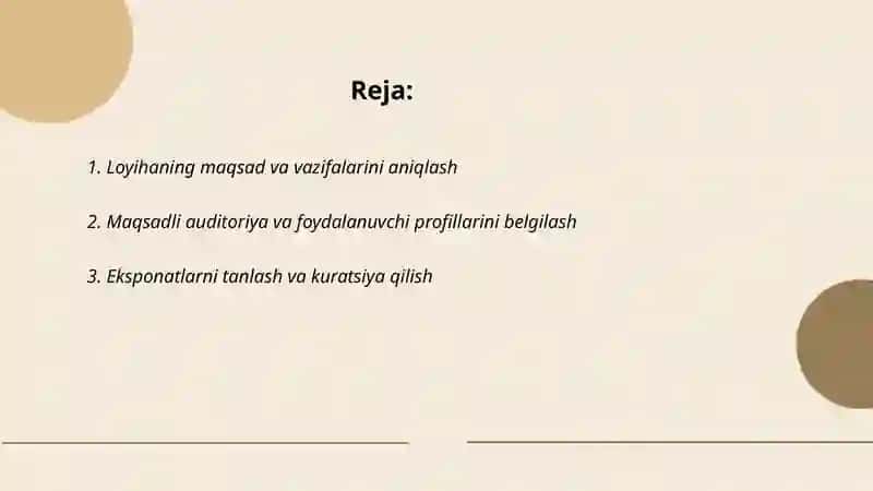 Kichik virtual muzey loyihasi 2