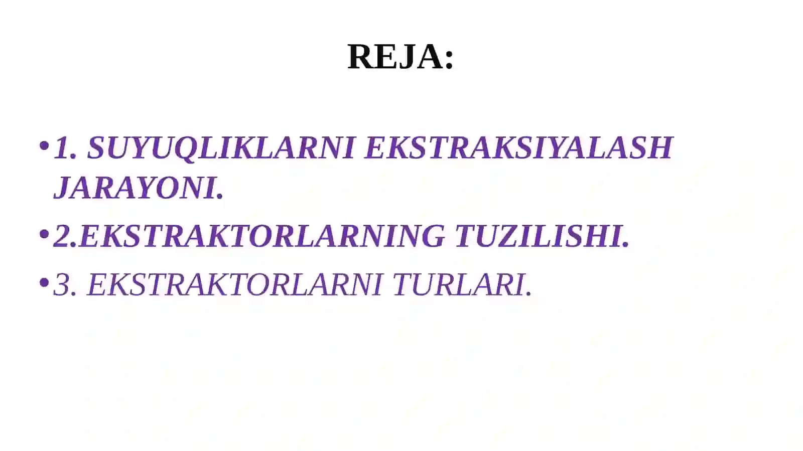 SUYUQLIKLARNI EKSTRAKSIYALASH. EKSTRAKSION QURILMALAR 2