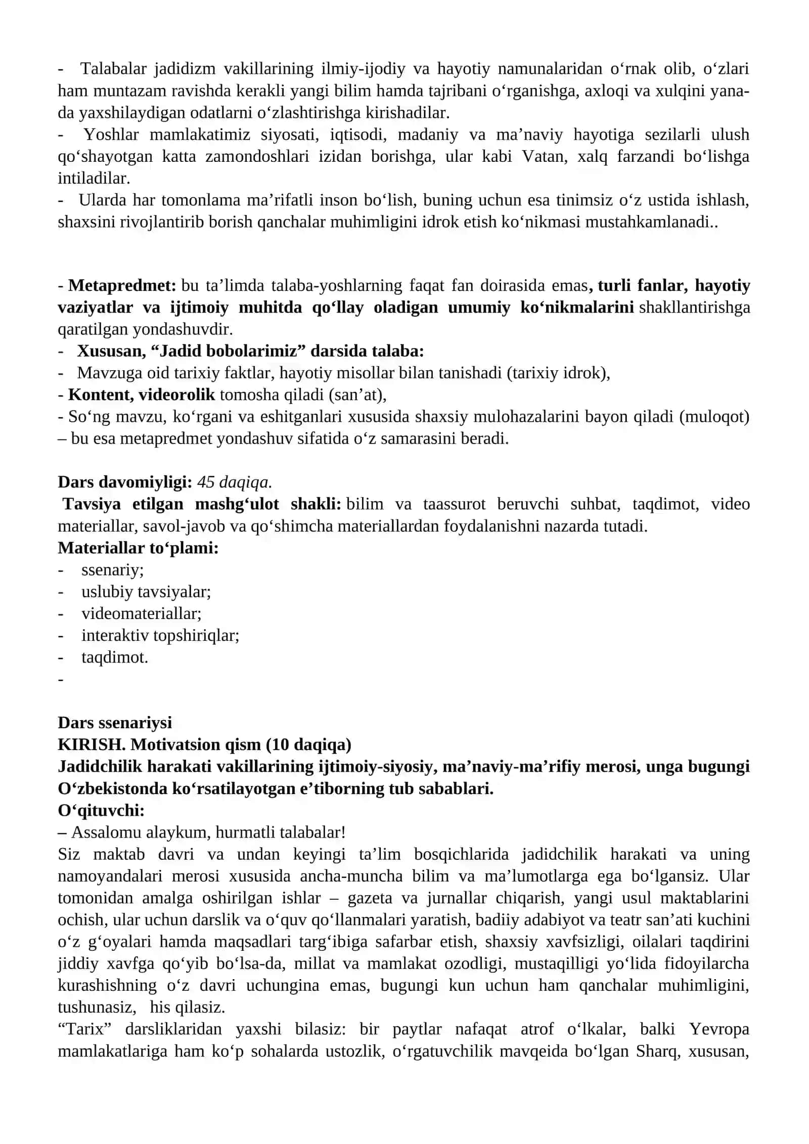 “Kelajak soati” 16-mavzu 2