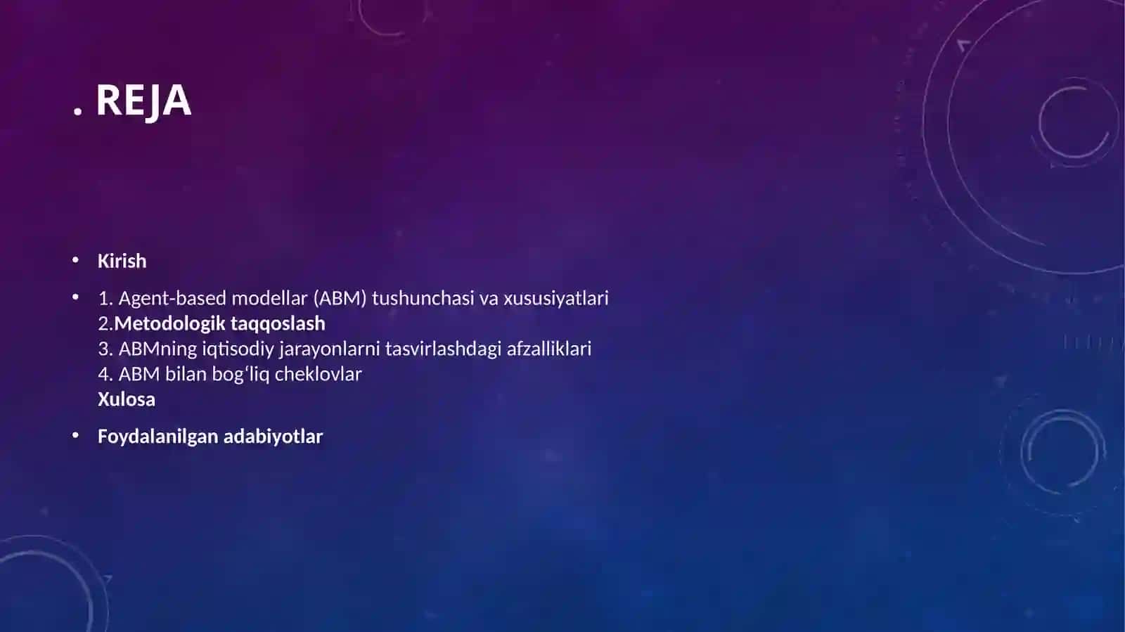 Agent‑based modellar (ABM) va an'anaviy DSGE modellarining taqqoslanishi 2