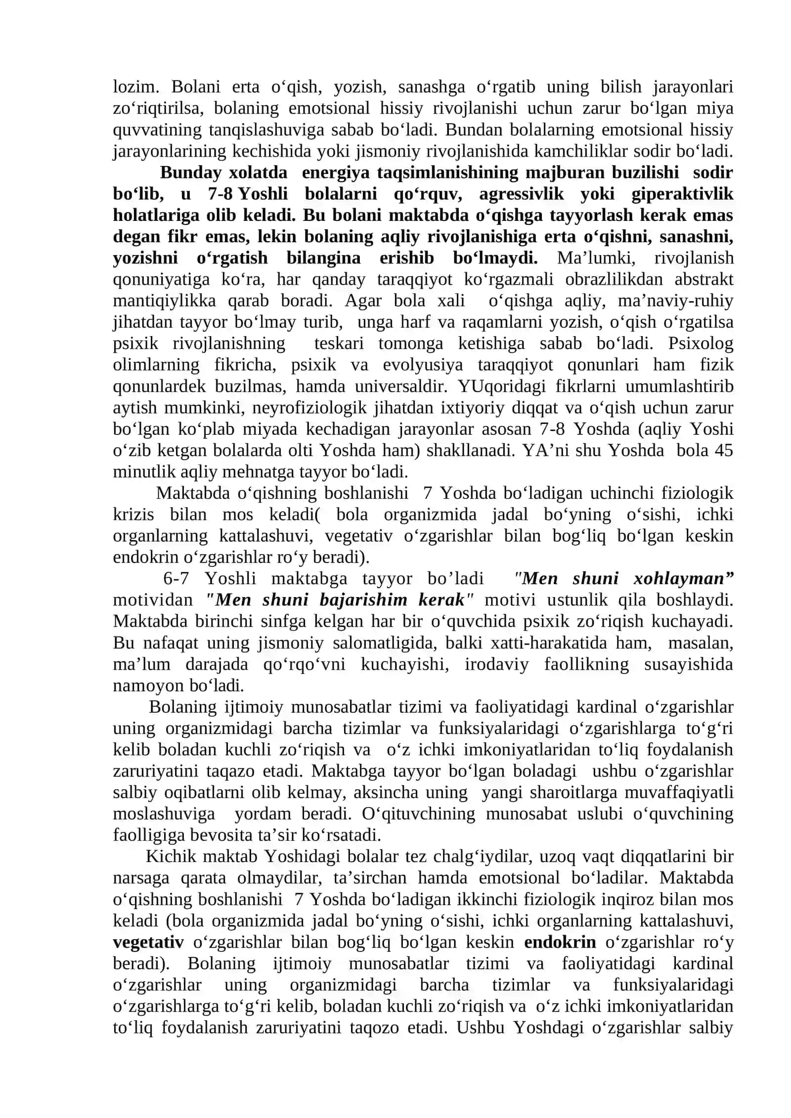 KICHIK MAKTAB YOSHI DAVRIDA PSIXIK RIVOJLANISH XUSUSIYATLAR 2